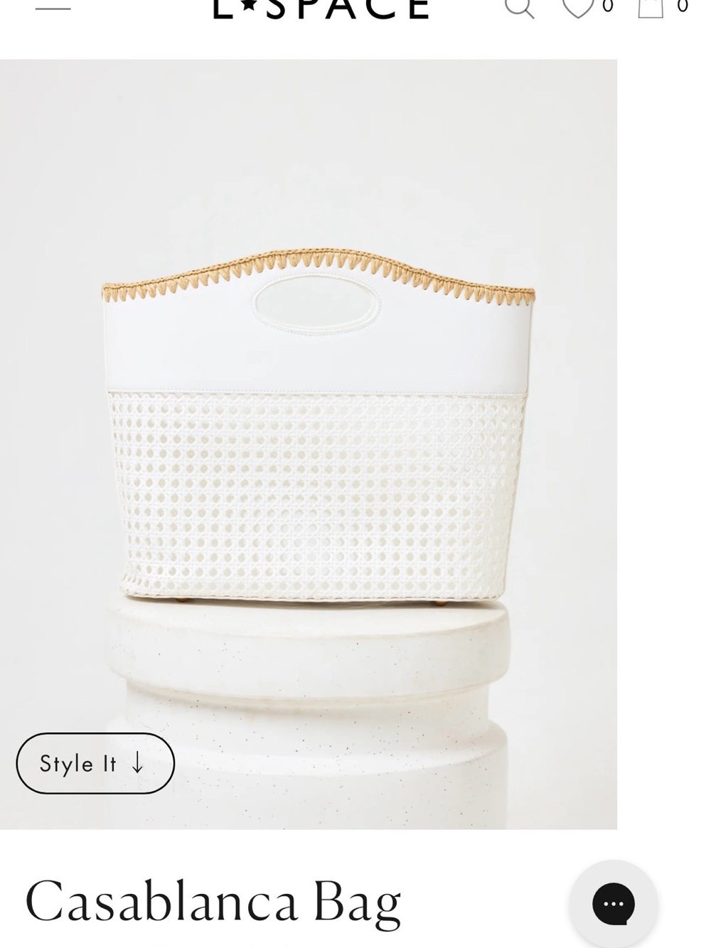 l*space White Tote with Natural Trim